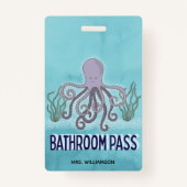 Leerschool Zee Octopus Bathroom Pass Badge (Achterkant)