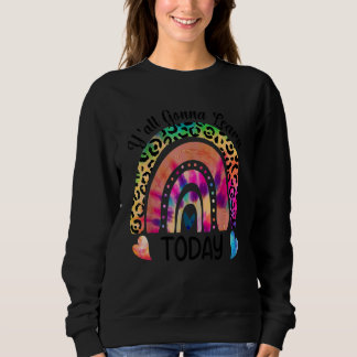 Leerster Y'all leert vandaag Leopard Rainbow Ti Trui