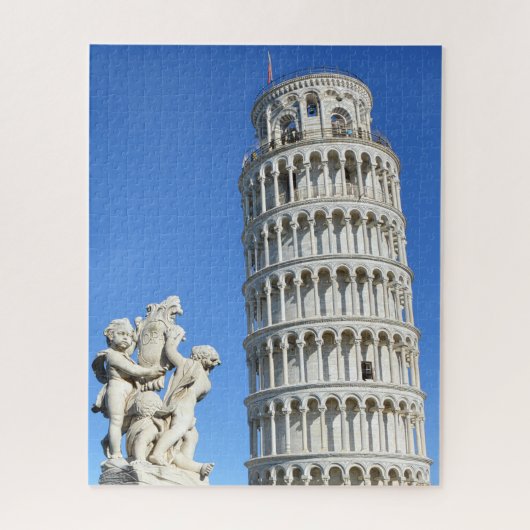 Leertoren van het beeld van Pisa en Putti Fountain Legpuzzel (Verticaal)