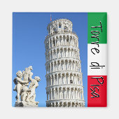 Leertoren van het beeld van Pisa en Putti Fountain Magneet (Voorkant)