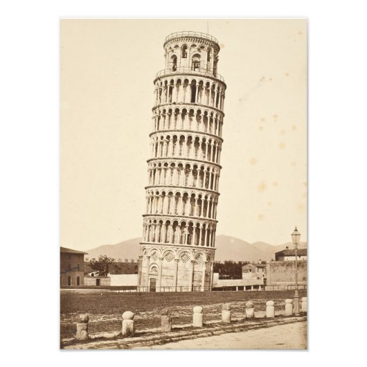 Leertoren van Pisa Foto Afdruk (Voorkant)