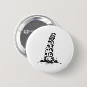 Leertoren van Pisa Ronde Button 5,7 Cm (Voorkant /achterkant)