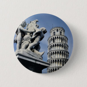 Leertoren van Pisa Ronde Button 5,7 Cm