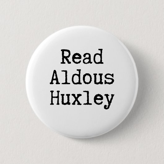 Lees Aldous Huxley Black & White Ronde Button 5,7 Cm (Voorkant)