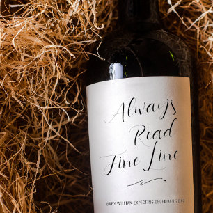 Lees Altijd Het Kleine Lettertje Baby Aankondiging Wijn Etiket