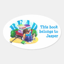 LEES boek Wagon - Sticker op maat van boek