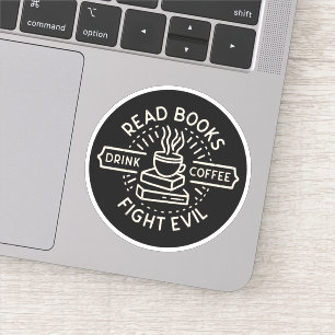 Lees boeken drink koffiegevecht kwaad sticker