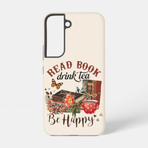Lees boeken, Drink Tea & Be Happy Samsung Galaxy Hoesje