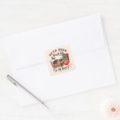 Lees boeken, Drink Tea & Be Happy Vierkante Sticker (Envelop)