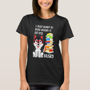 Lees boeken en mijn Husky Dog T-shirt