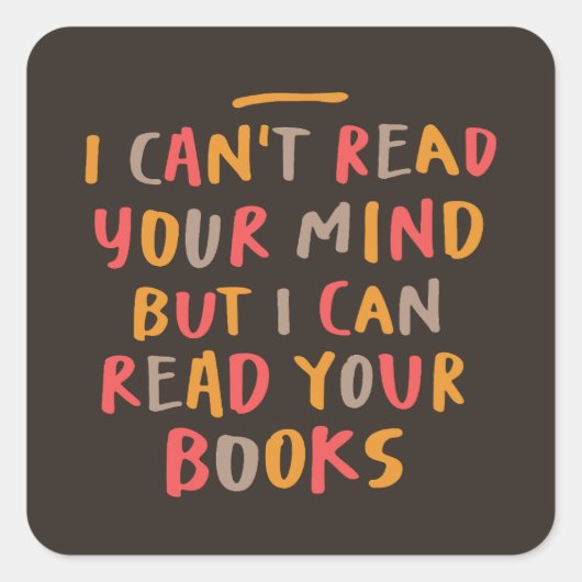 Lees boeken Mind Reader Grappig Vierkante Sticker (Voorkant)