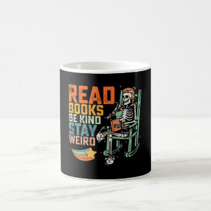 Lees Boeken Wees Aardig Blijf Weirdo Skelet Koffiemok