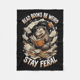 Lees boeken wees raar blijf wild grappige opossum fleece deken
