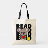 Lees: Cute Koala Reading Book & Coffee Mok Tote Bag (Achterkant)
