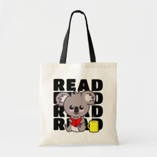 Lees: Cute Koala Reading Book & Coffee Mok Tote Bag