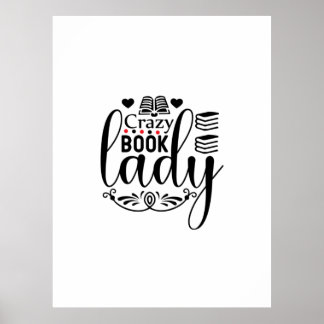 Lees de Art Crazy Book Lady Poster