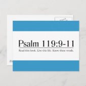 Lees de Bijbel Psalm 119:9-11 Briefkaart (Voorkant / Achterkant)