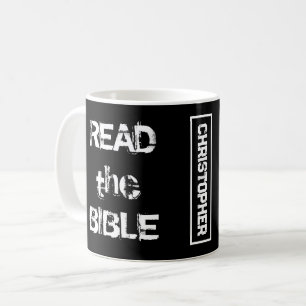 Lees de Bijbel zwart-wit Koffiemok