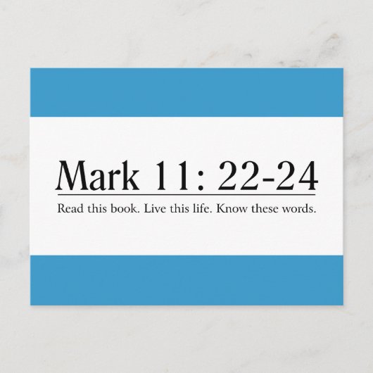 Lees de bijbelmarkering 11:22-24 briefkaart (Voorkant)