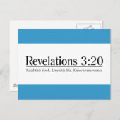 Lees de bijbelversies 3:20 briefkaart (Voorkant / Achterkant)