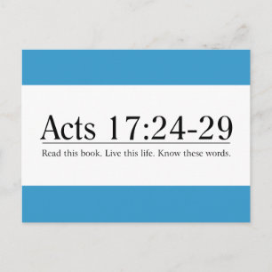 Lees de Bijbelwetten 17:24-29 Briefkaart