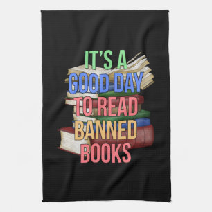 Lees de boekenlezer voor verboden boeken theedoek