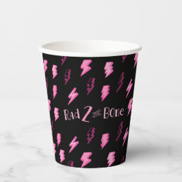 Lees de twee botten, meisjes roze bliksemschicht papieren bekers