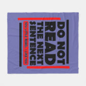 Lees de volgende zin-leraar niet fleece deken (Voorkant (Horizontaal))