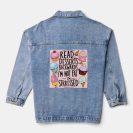 Lees desserts achterstevoren in niet dik in gestre denim jacket