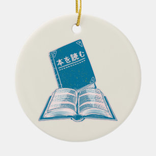 Lees een boek Kanji Japanse tekst Keramisch Ornament