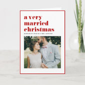 Lees een zeer getrouwde moderne kerstfotobruiloft feestdagen kaart (Voorkant)