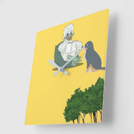 Lees Eend Vierkante Klok