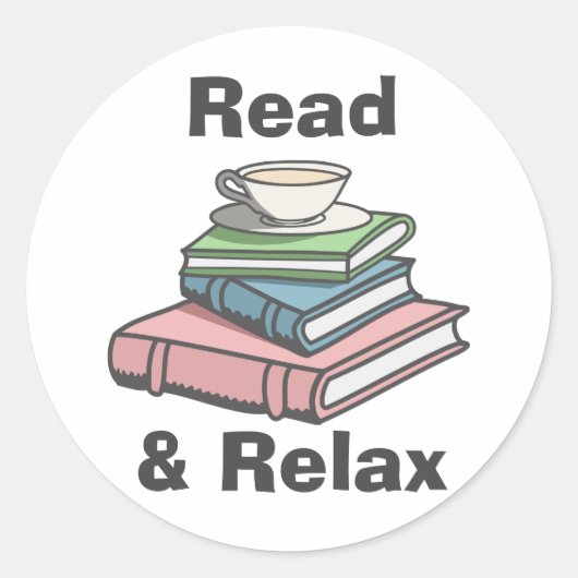 Lees en ontspan ronde sticker (Voorkant)