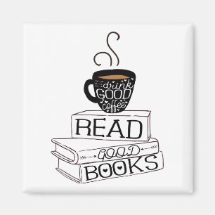 Lees Good Books, Drink Good Coffee Magneet