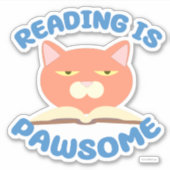 Lees het boek Pawsome Funny Cat Cartoon Sticker (Voorkant)