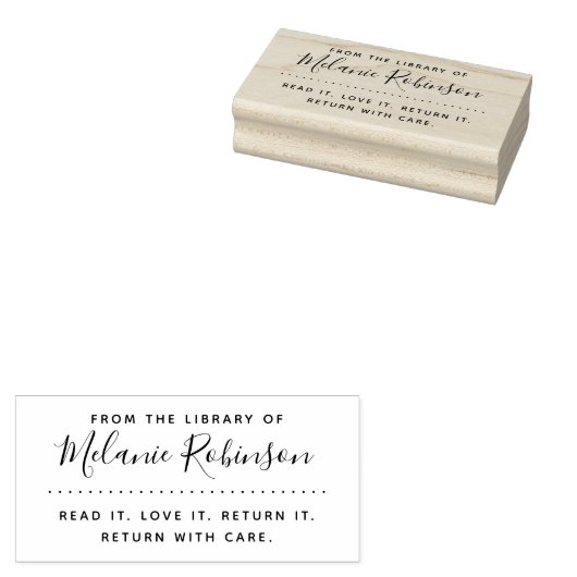 Lees het. Ik hou ervan. Terug. Aangepaste biblioth Rubberstempel (Gestempeld)