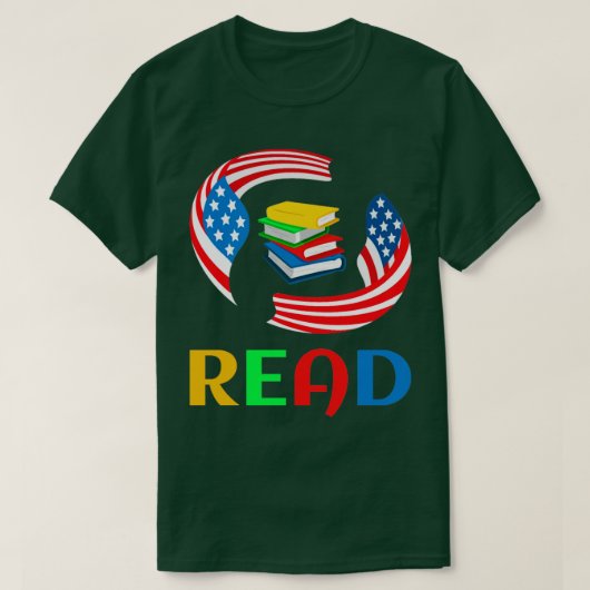 Lees in heel Amerika T-shirt (Design voorkant)