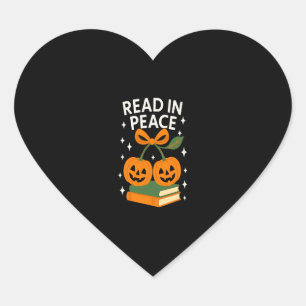 Lees in vrede Grappig Halloween-boek Hart Sticker