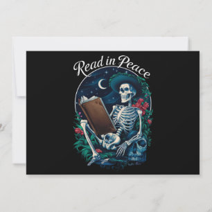 Lees in Vrede Skeleton Leesboek Lover Bookish Kaart