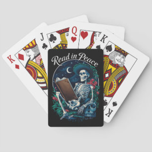 Lees in Vrede Skeleton Leesboek Lover Bookish Pokerkaarten