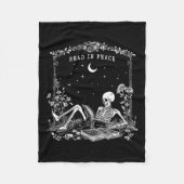 Lees in Vrede Spooky Teacher Skeleton Trick Teach Fleece Deken (Voorkant)