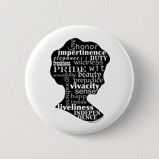 Lees Jane Austen Cameo Ronde Button 5,7 Cm (Voorkant)