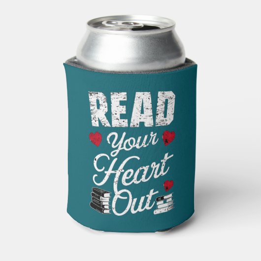 Lees je hart uit grappige boek lezen liefhebbers blikjeskoeler (Blikje Achterkant)