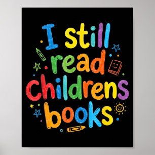 Lees kinderboeken grappige bibliothecaris leraren poster
