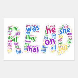 Lees! Leer je zinnetje! Rechthoekige Sticker