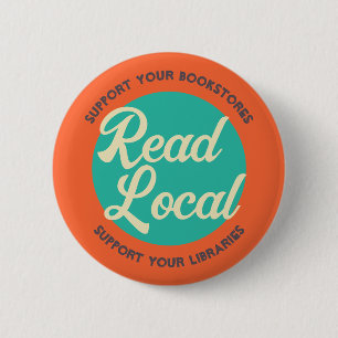 Lees Lokale Boekhandels en Bibliotheken Ronde Button 5,7 Cm