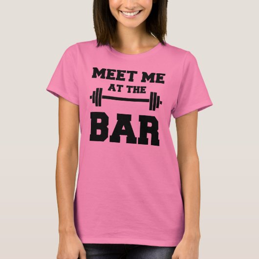LEES ME OP HET BAR Funny Women's Pink Gym Shirt (Voorkant)