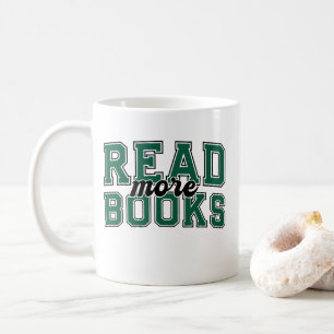 Lees Meer Boeken Green Varsity Lezers Boekenwurm Koffiemok