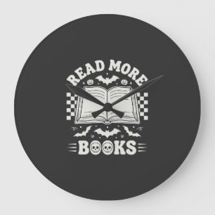 Lees Meer Boeken Retro Halloween Boekliefhebber Grote Klok