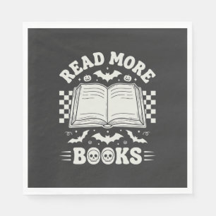 Lees Meer Boeken Retro Halloween Boekliefhebber Servet